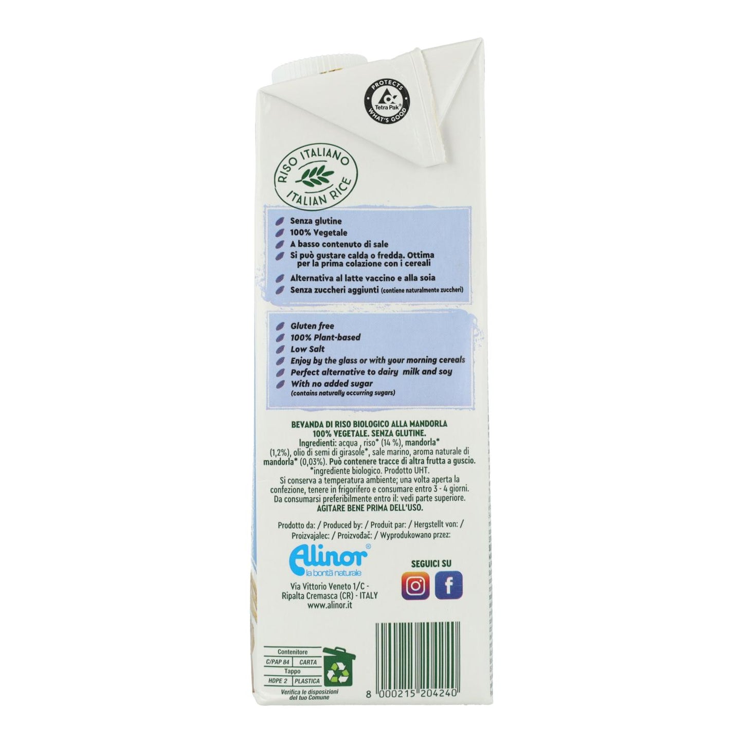 Pack de 6 Bebidas Vitariz de Arroz e Amêndoa 1 L