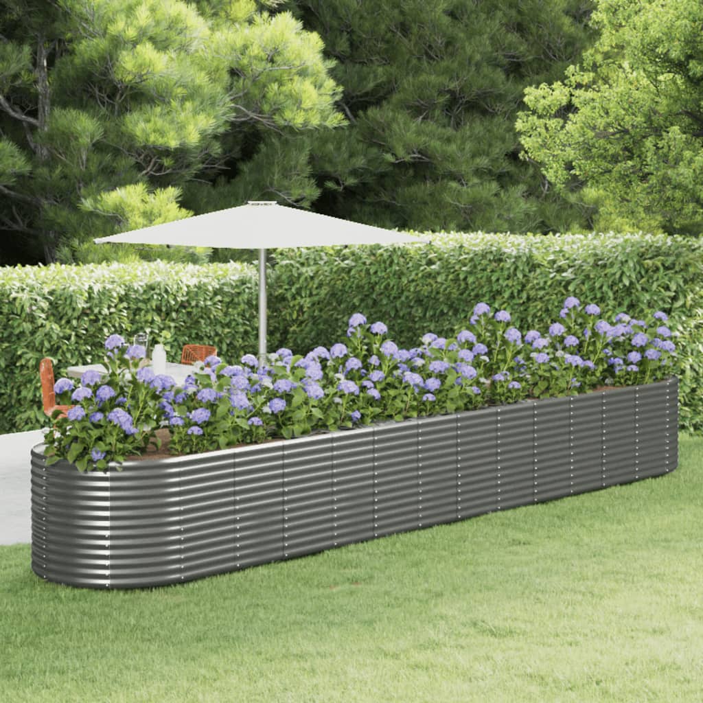 Jardinera Arriate Acero Recubrimiento Polvo Gris 554x100x68 Cm_1