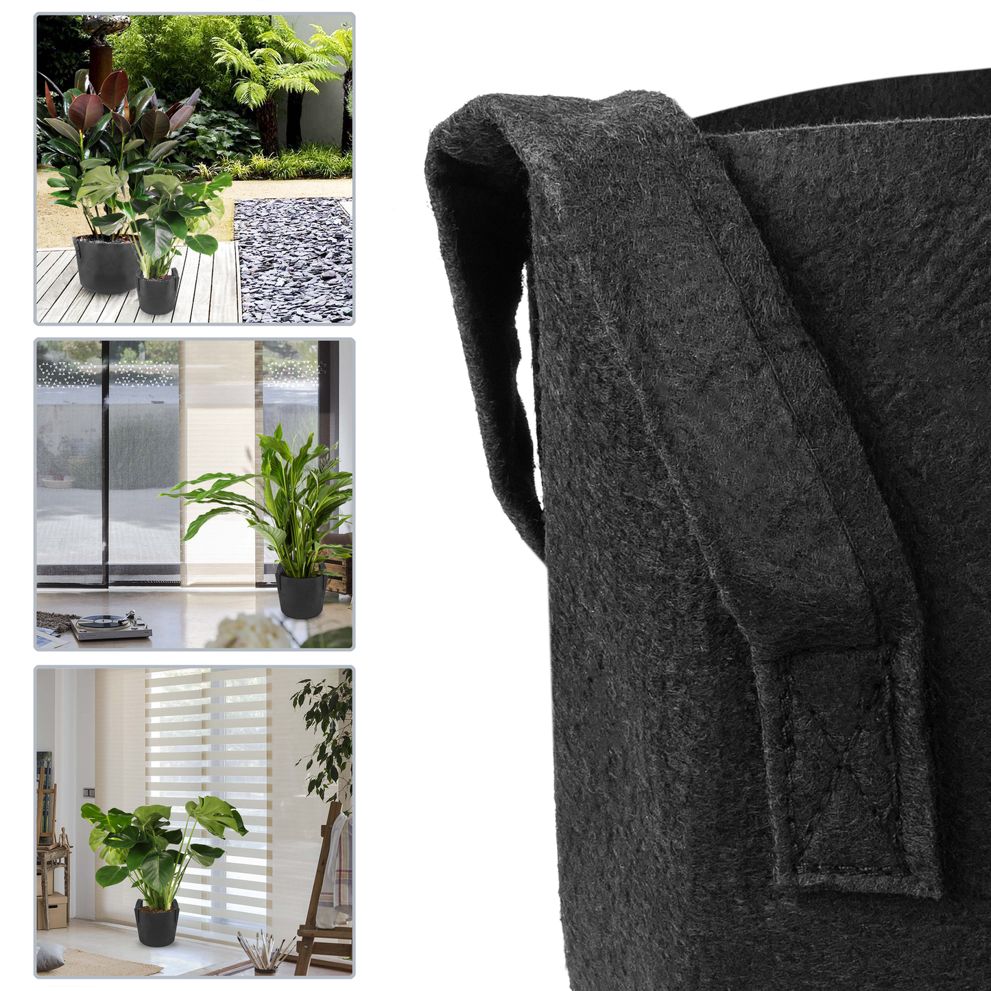 Bolsa Para Cultivo Y Crecimiento De Plantas Maceta De Tela Geotextil De 80 Litros 55x40cm 5-pack_1