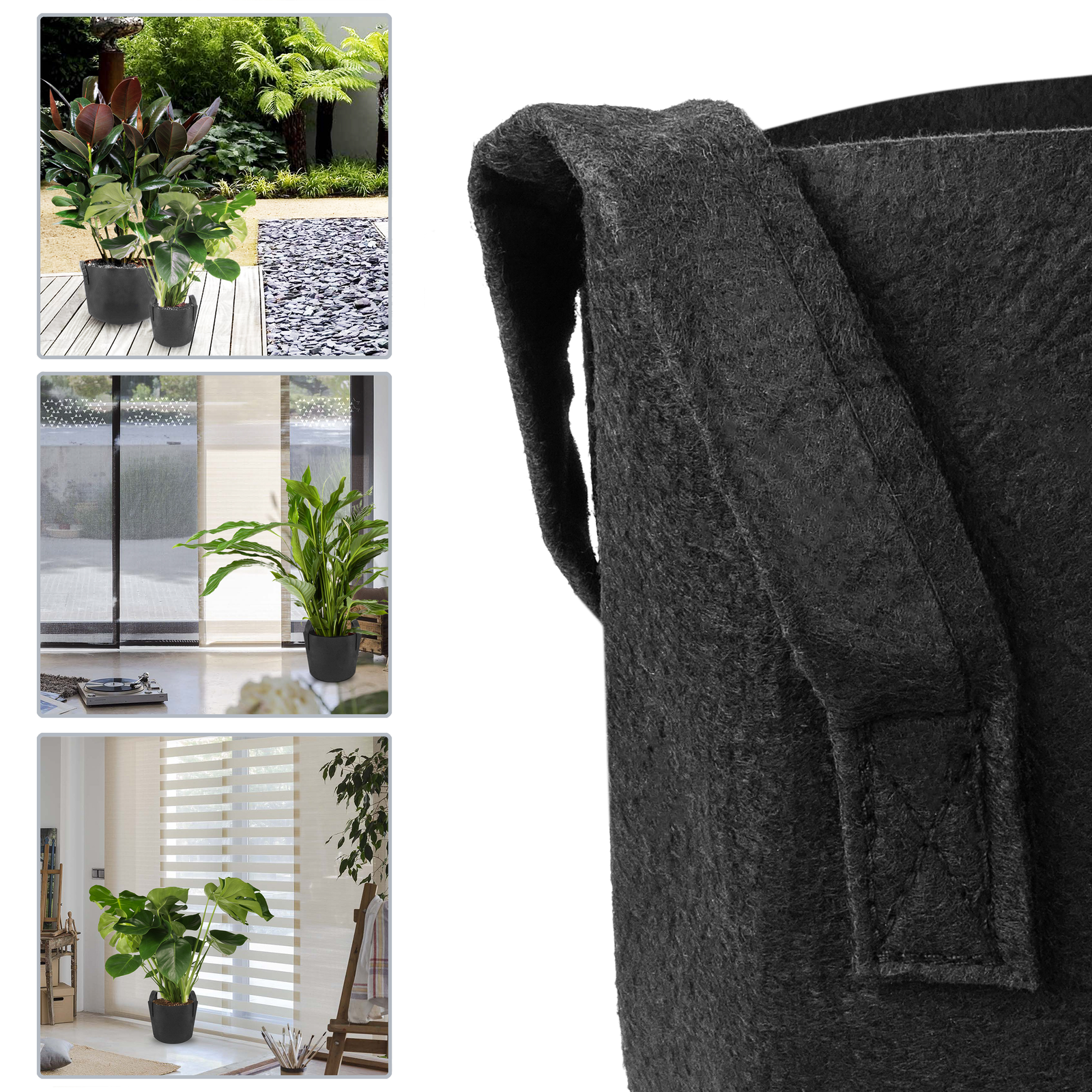 Bolsa Para Cultivo Y Crecimiento De Plantas Maceta De Tela Geotextil De 80 Litros 55x40cm 5-pack_1