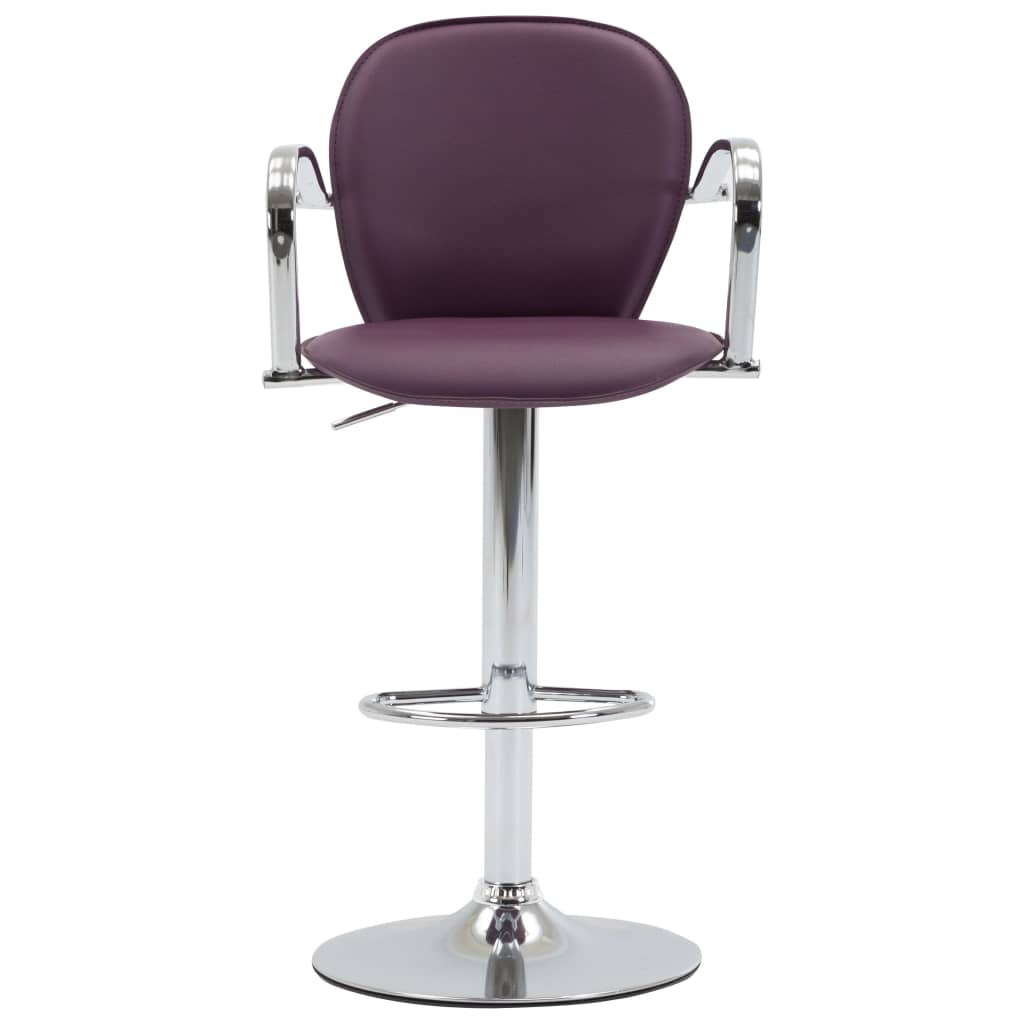 Taburetes Cocina Con Reposabrazos 2 Uds Cuero Sintético Morado_2