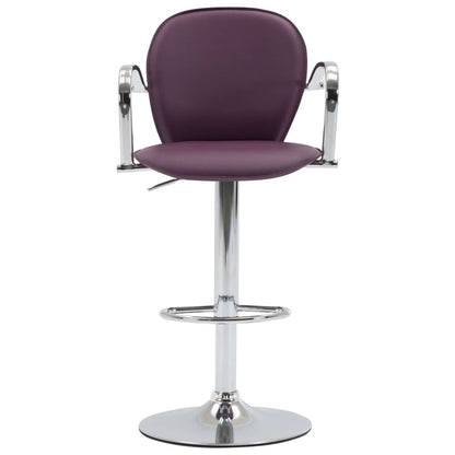Taburetes Cocina Con Reposabrazos 2 Uds Cuero Sintético Morado_2