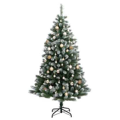 Vidaxl Árbol De Navidad Artificial Con Bisagras 300 Led Y Bolas 240 Cm_3
