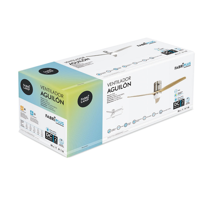 Ventil 18w Dc Aguilon Niquel 3 Aspas Haya 5 Velocidades C/remoto Temporizador 34x132 D_2