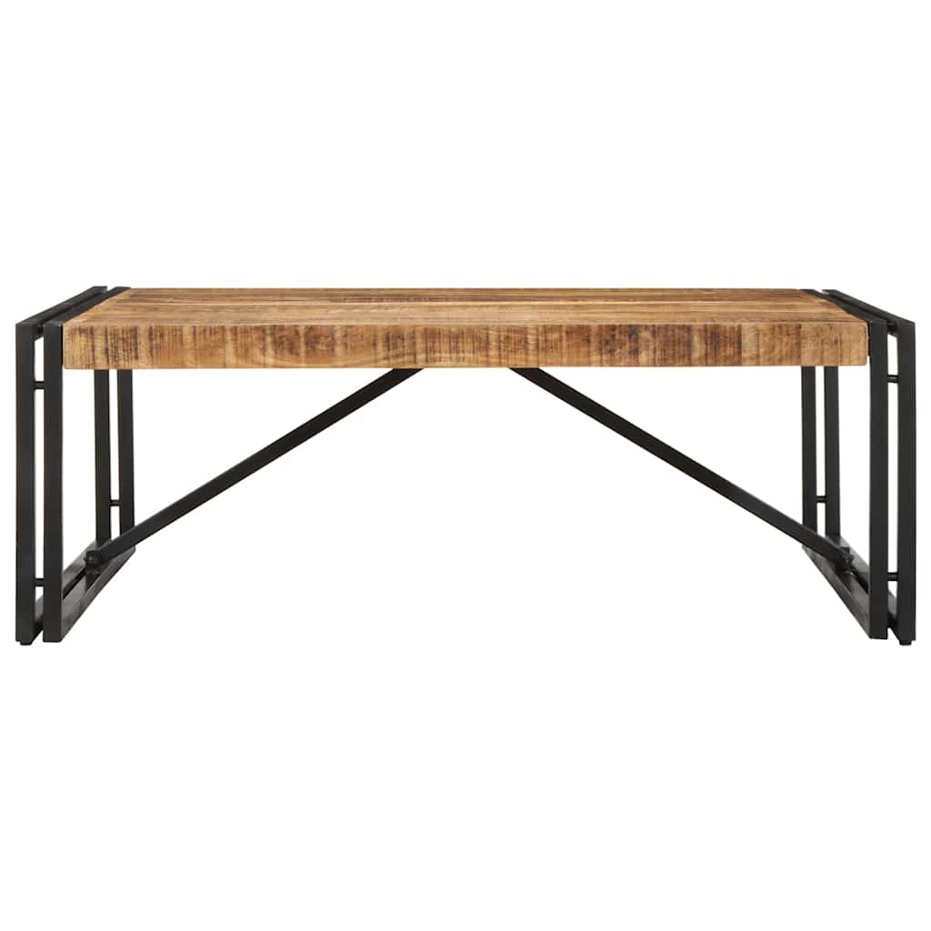 Mesa De Centro De Madera Maciza De Mango Rugosa 100x100x35 Cm_0