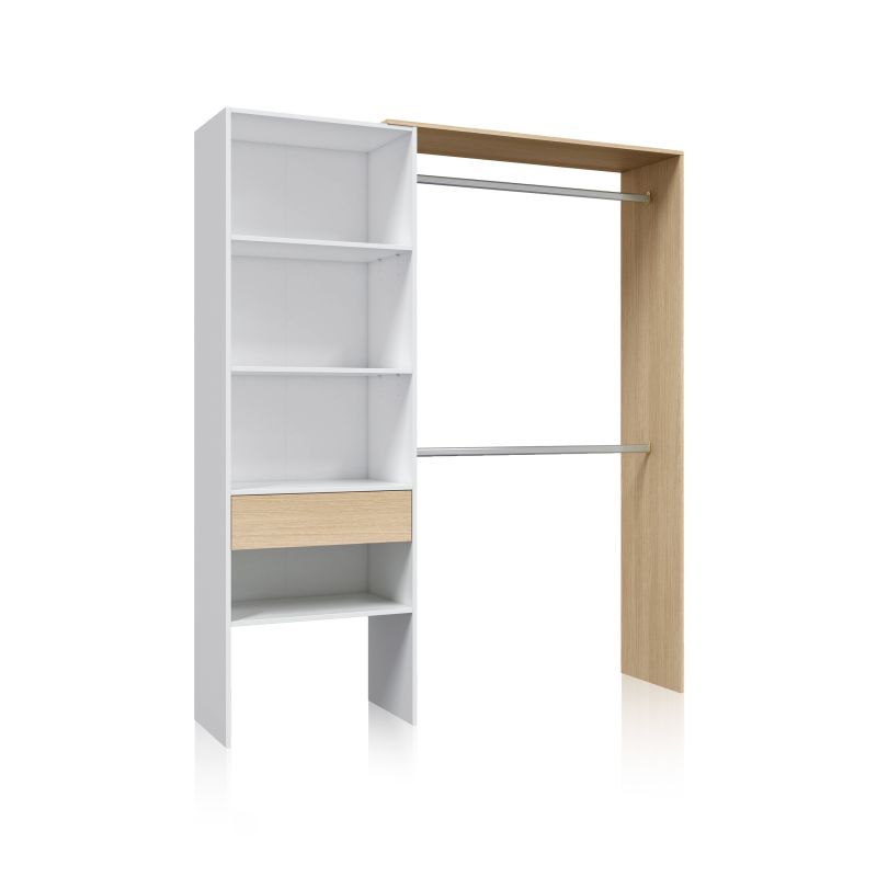 Armario Vestidor Melamina, Blanco Artik, X 187 X 40cm_1