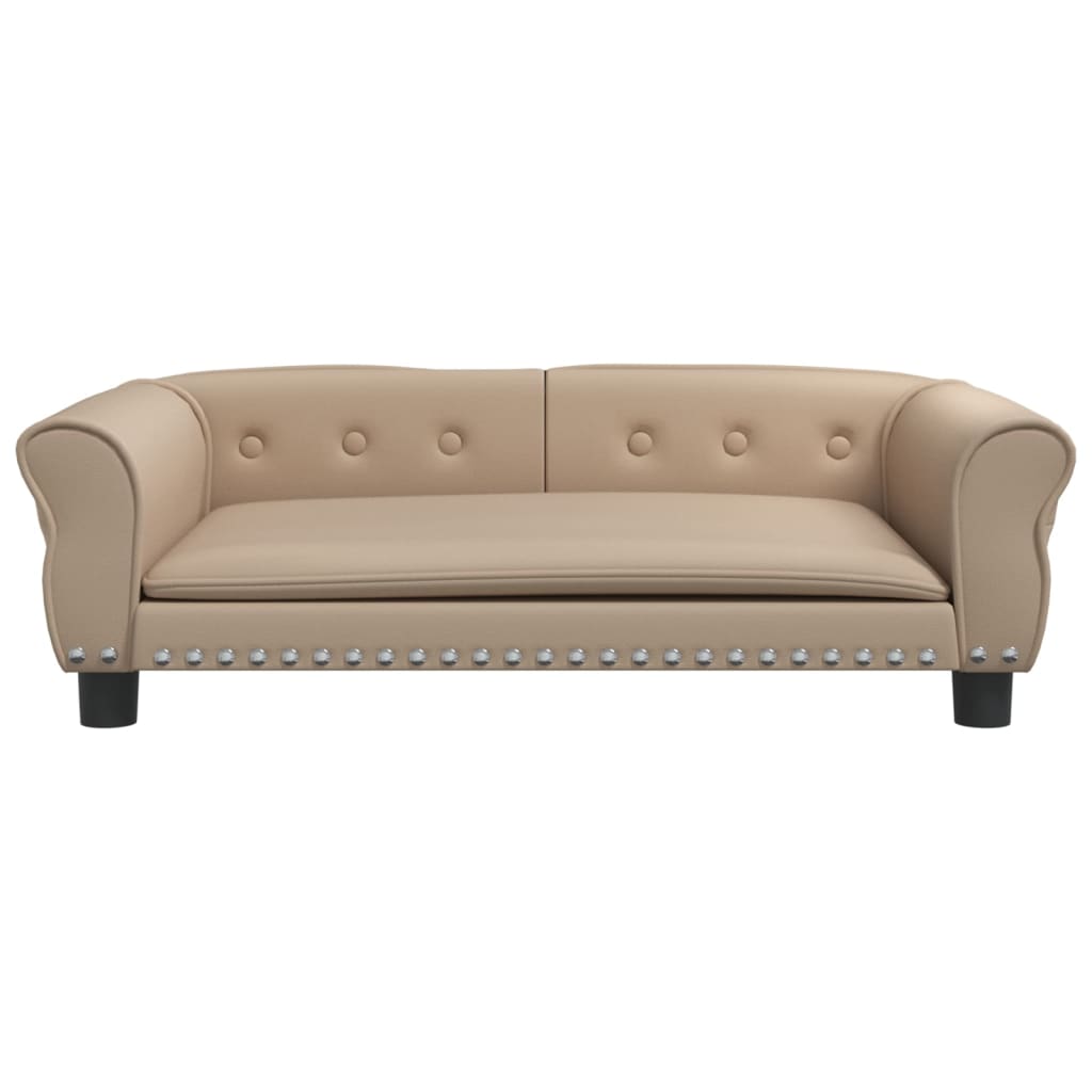 Cama Para Perros De Cuero Sintético Color Capuchino 95x55x30 Cm / Vetonek_0