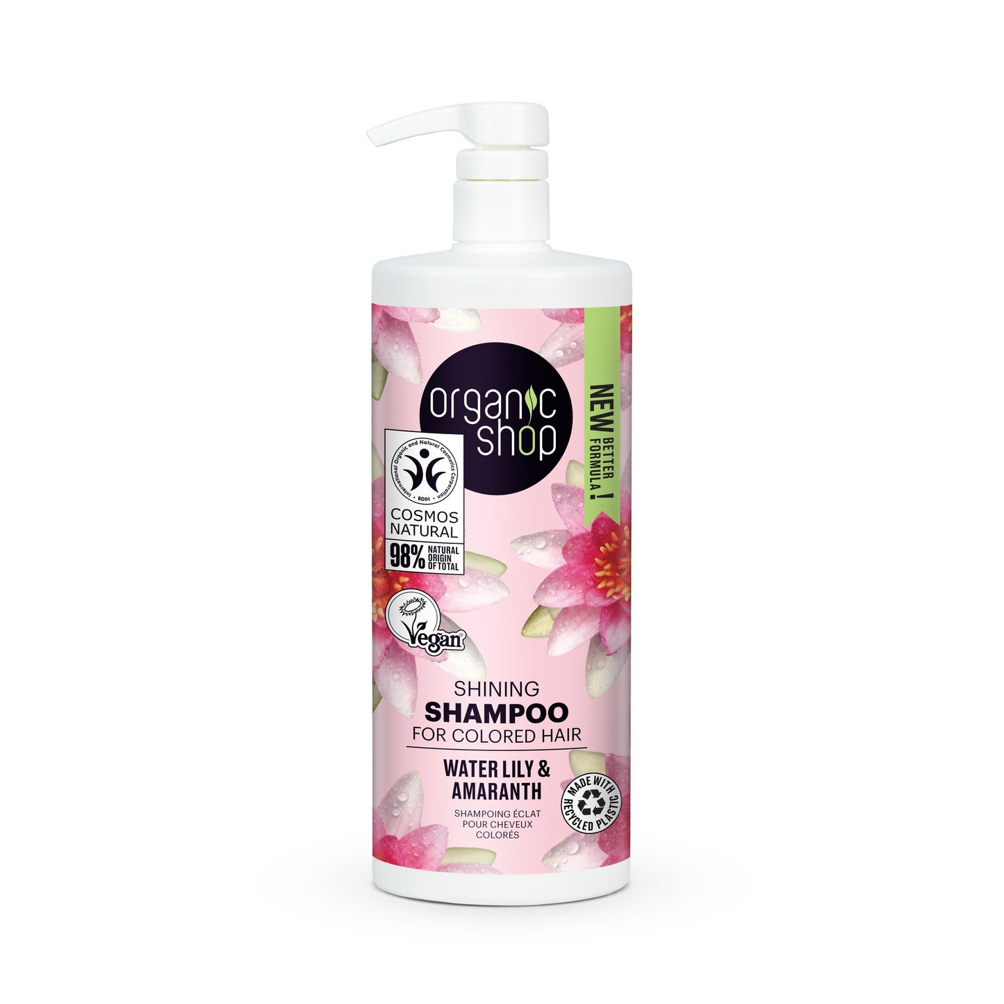 Champô Brilho de Nenúfar e Amaranto para Cabelo Pintado Organic Shop 1000 ml
