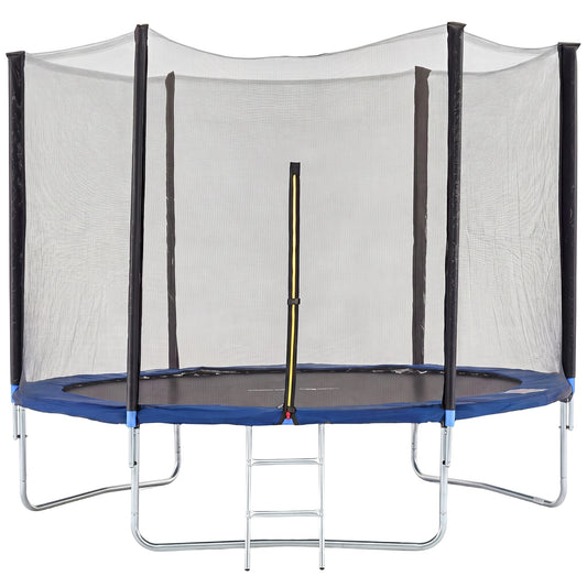 Sportnow Cama Elástica De Exterior Ø305x250 Cm Con Red De Seguridad Azul_0