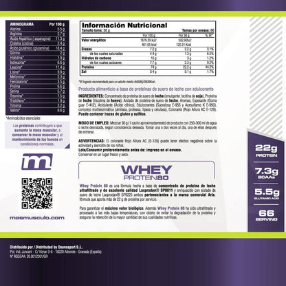 Whey Protein80 - 2 Kg - Fresa Banana - Aumenta La Masa Muscular - Masmusculo_5