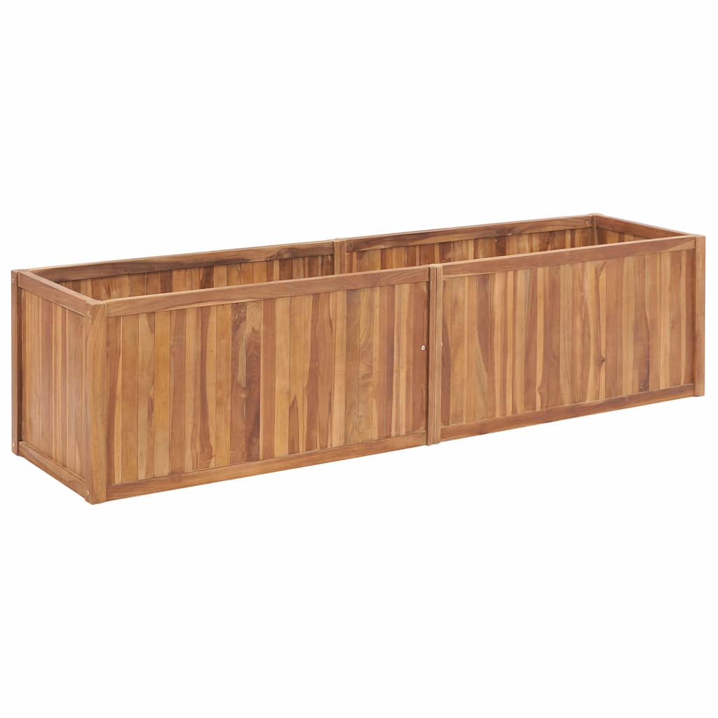 Arriate De Madera Maciza De Teca 200x50x50 Cm_1