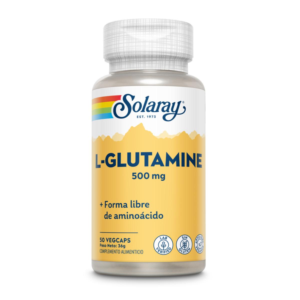 L-Glutamine 500 mg Solaray, 50 cápsulas