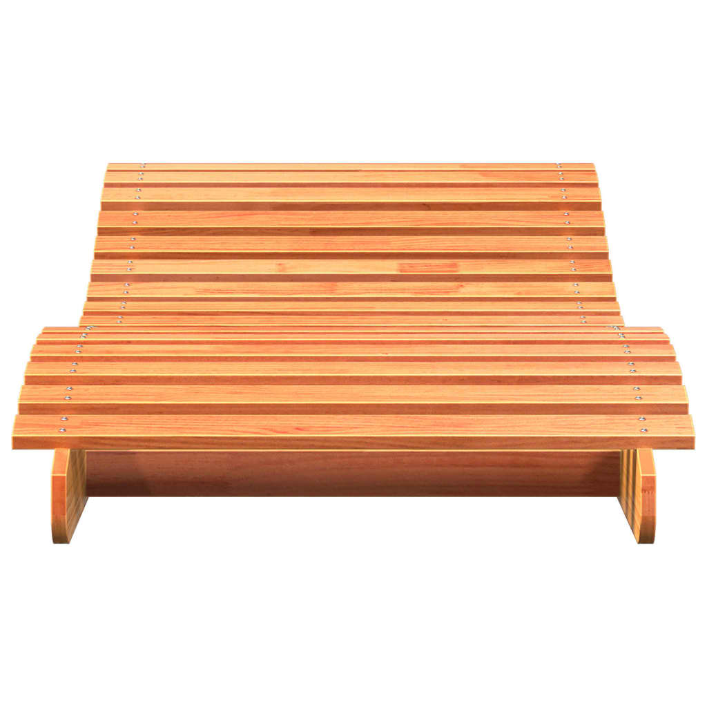 Tumbona De Madera Maciza De Pino Marrón Cera 205x80x31,5 Cm / Vetonek_1
