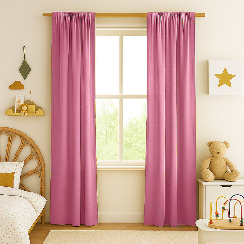 Cortinas De Gasa De Algodón Orgánico Color Rosa Para Bebé_5
