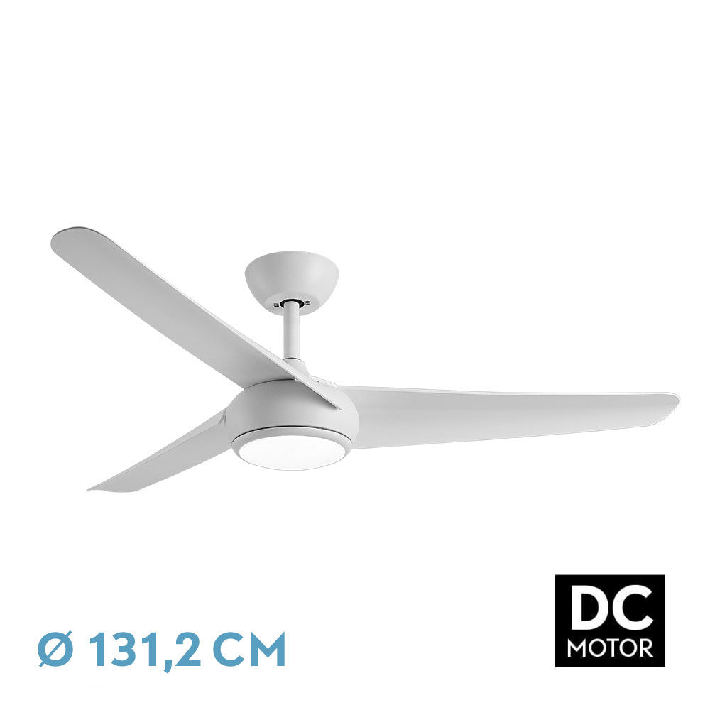 Ventilador Dc Patras 24w Blanco 3 Aspas 6 Velocidades 3 Colores 131,2d 2424lm C/remoto, Memoria Y Temporizador_0