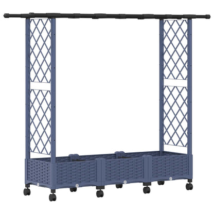 Cama Elevada Con Trellis Y Techo Gris 164 X 40 X 127 Cm Pp_0