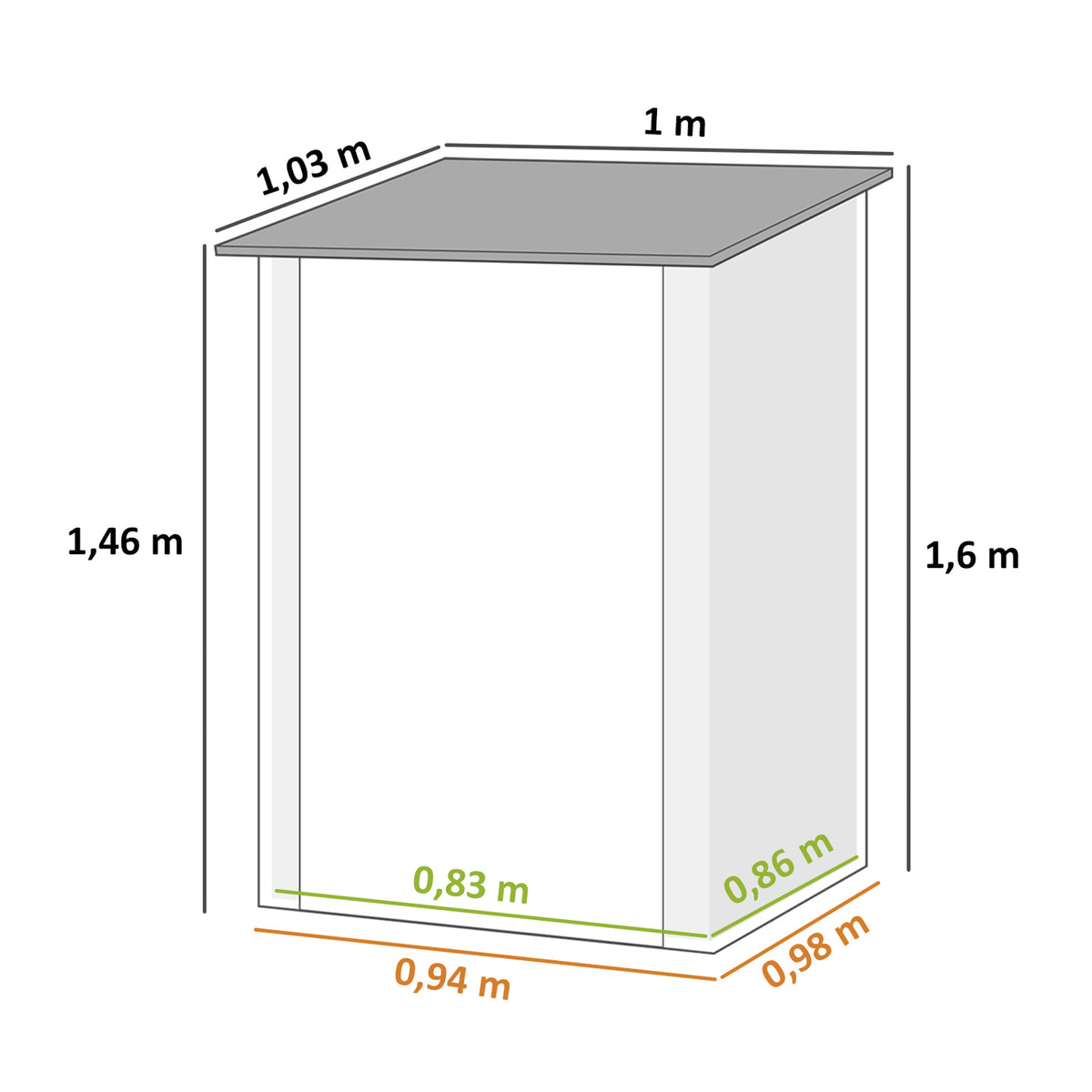 Caseta De Jardín Outsunny Acero Galvanizado Verde 100x103x160 Cm_2