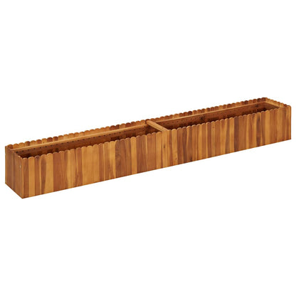 Arriate Elevado De Madera Maciza De Acacia 200x30x25 Cm_1