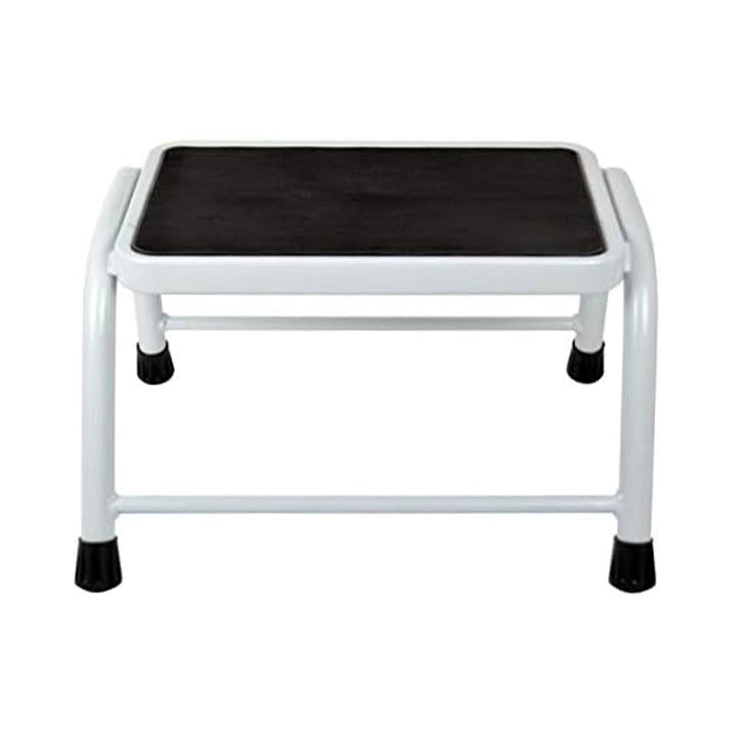 Taburete Metálico De 1 Escalón Fijo Blanco Y Negro Well Home_1