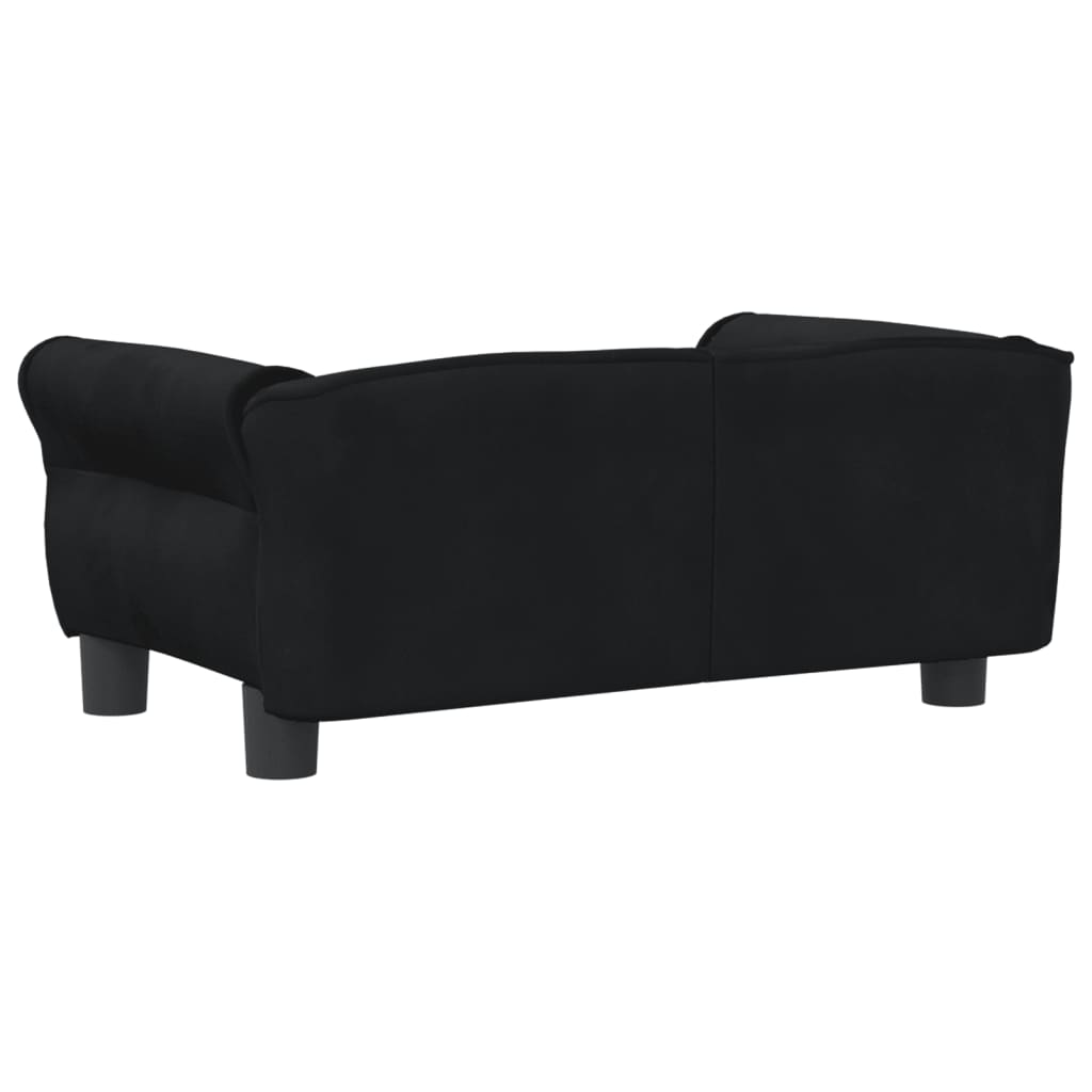 Cama Para Perros De Terciopelo Negra 70x45x30 Cm / Vetonek_1