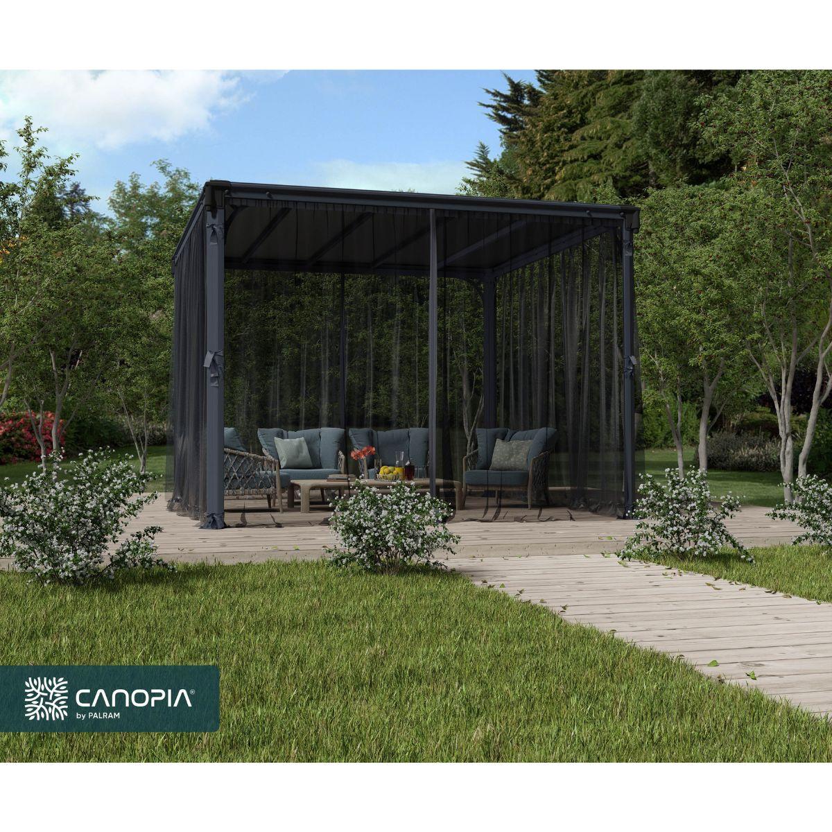 Conjunto de redes mosquiteiras para gazebo gazebo Palermo 3000/3500/3600 + Milano 3000 + Martinique 3600 Canopia da Palram