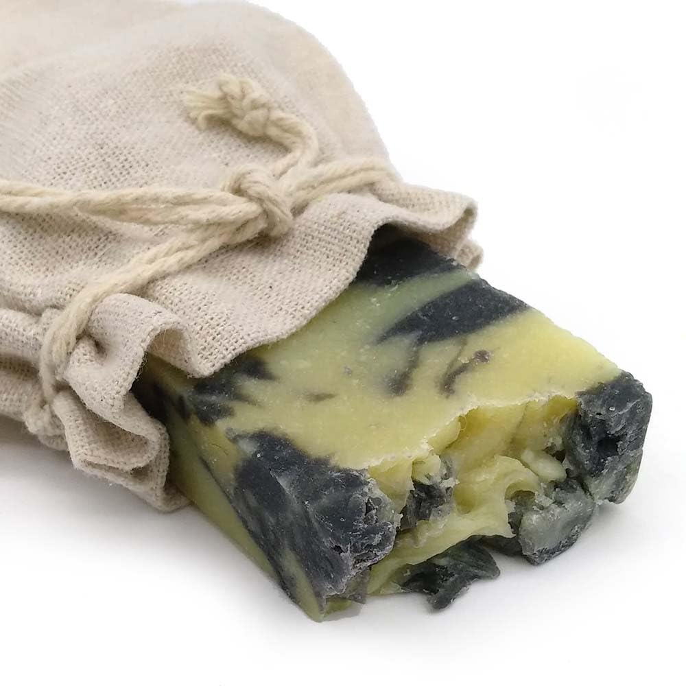 Jabón Natural Lodos Marinos 90g En Bolsa Regalo De Yute - Piel Mixta. Regula La Grasa - Evita El Acné - Elimina Toxinas_0