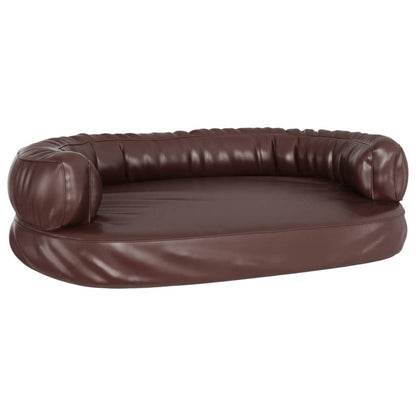 Vidaxl Cama Para Perros De Espuma Cuero Sintético Marrón 75x53 Cm_0