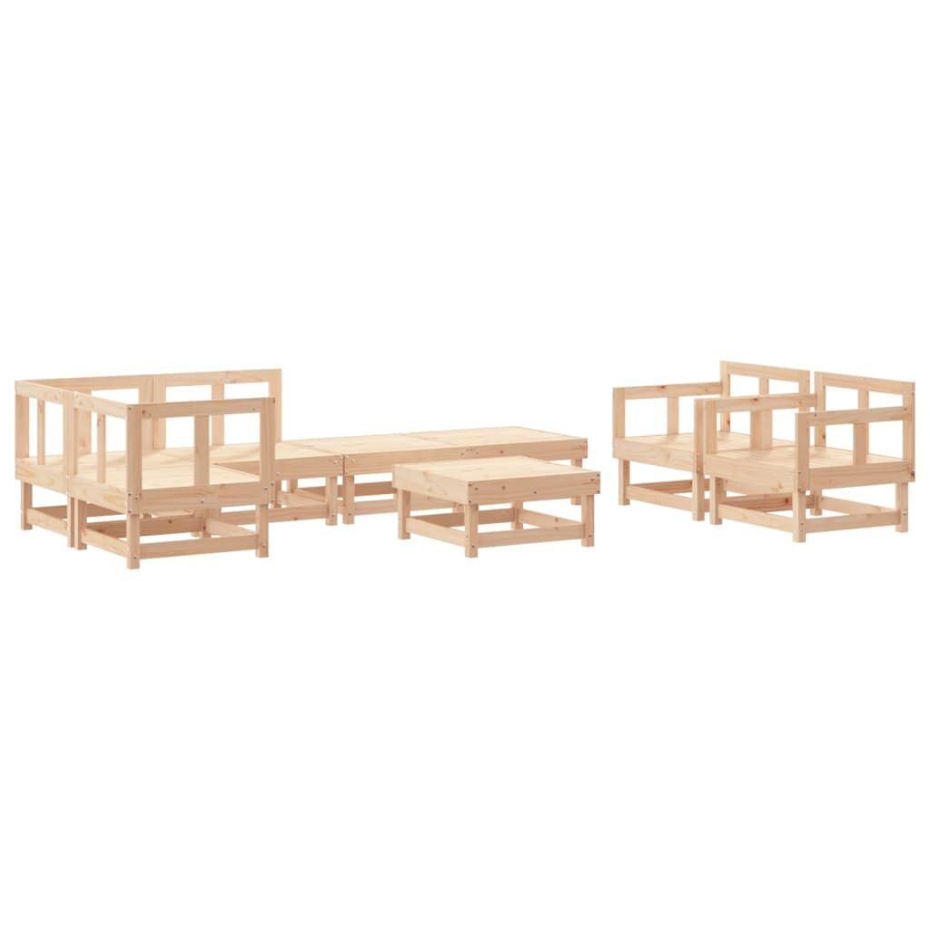 Vidaxl Juego De Muebles De Jardín 8 Piezas Madera Maciza De Pino_0
