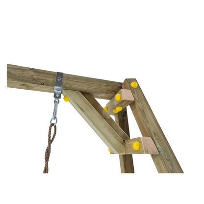 Columpio Doble De Madera Cuadrada Masgames Xylo Xl + Asiento Bebe._1