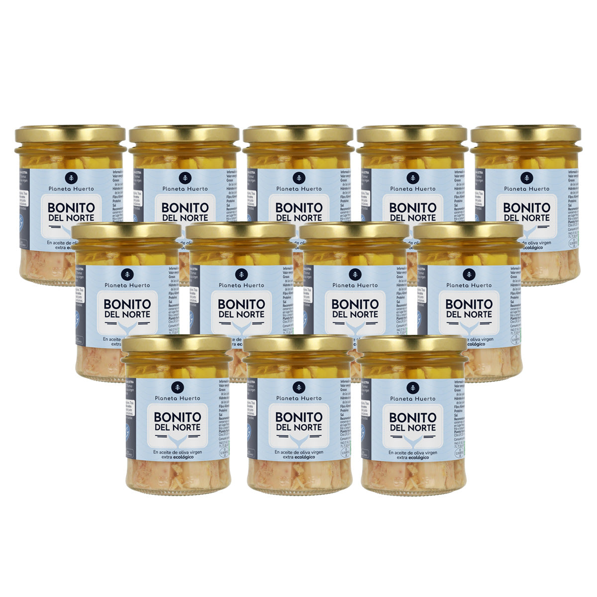 Pack 12x Atum Bonito do Norte em azeite virgem extra ECO Planeta Huerto 200 g