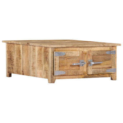 Mesa De Centro De Madera Maciza De Mango 70x70x30cm_2
