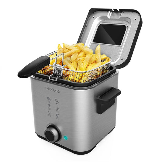 Freidora Eléctrica De Aceite Cleanfry Advance 1500 Inox. 900 W, Capacidad 1,5 L, Acero Inoxidable, Filtro Oilclean, Cubeta Extraible, Tapa Con Venta_0
