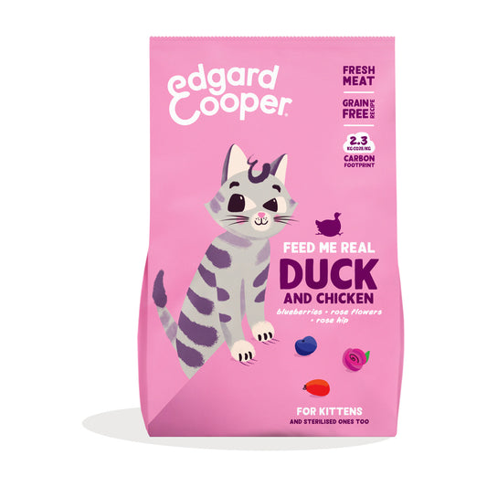 Edgard &amp; Cooper Fresh Duck and Chicken Ração para gatos gatinhos 2 kg