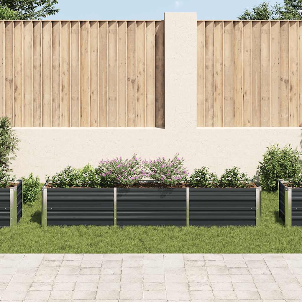 Arriate De Acero Galvanizado Gris Antracita 240x40x45 Cm_2