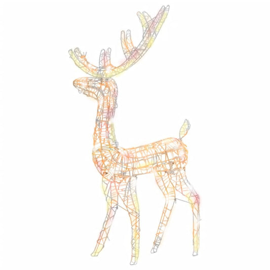 Vidaxl Adorno De Reno De Navidad Acrílico De Colores 140 Leds 120 Cm_0