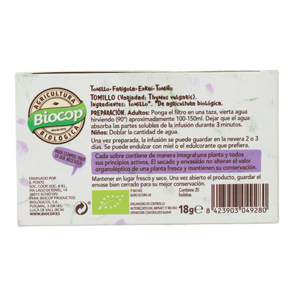 Chá de Tomilho Biocop Giardino, 20 saquetas