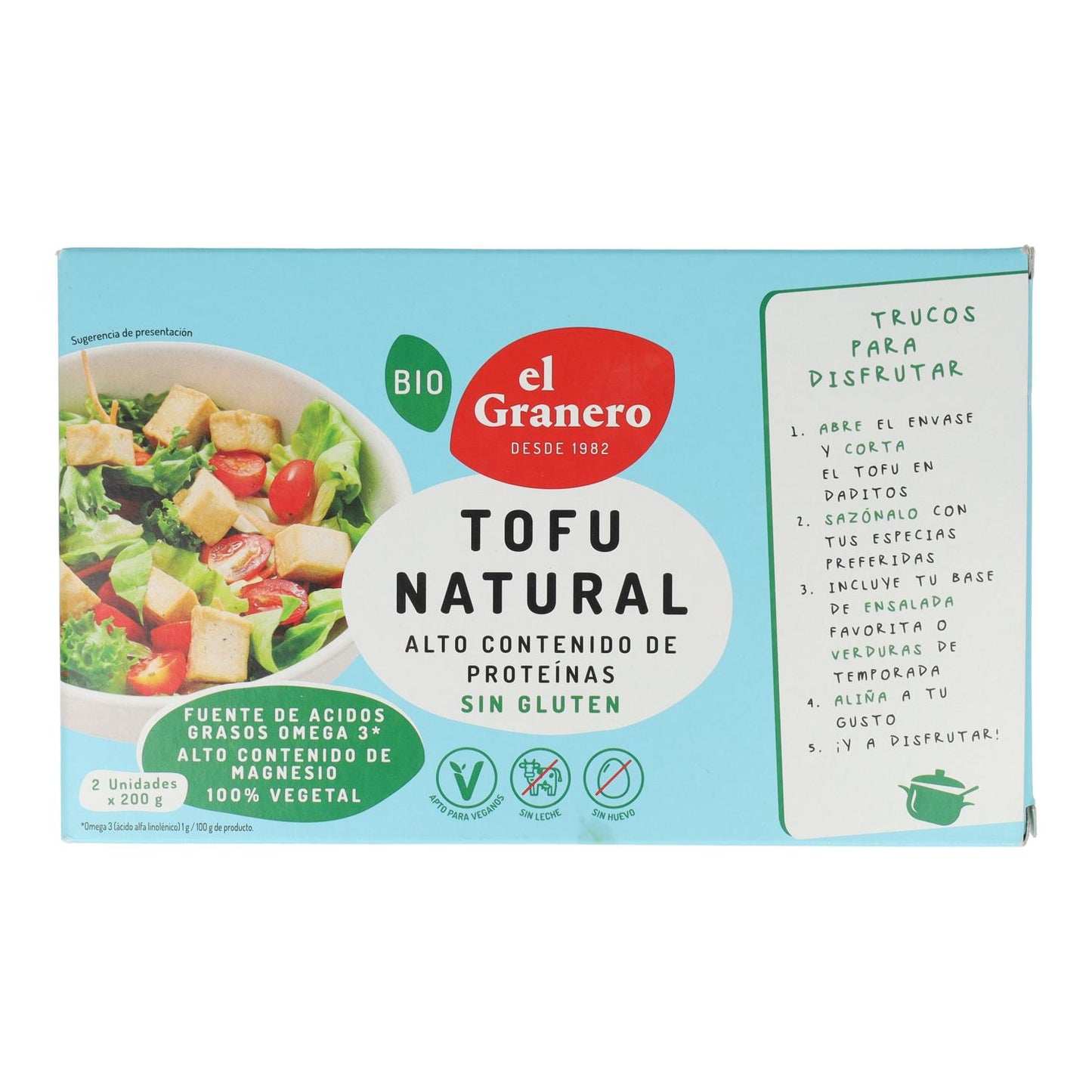 El Granero Tofu Natural Biológico 400 gr