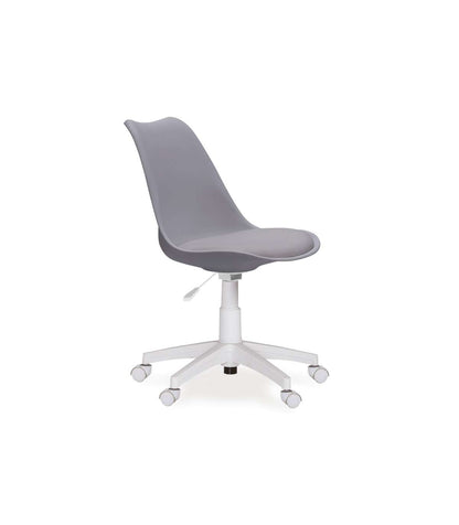 Sillón Giratorio Lina Tapizado En Simil Piel Gris, 79-89cm(alto) 60cm(ancho) 60cm(fondo)._0
