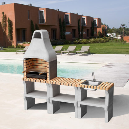 Nova churrasqueira Iberia XL com bancada e lava-loiça Movelar