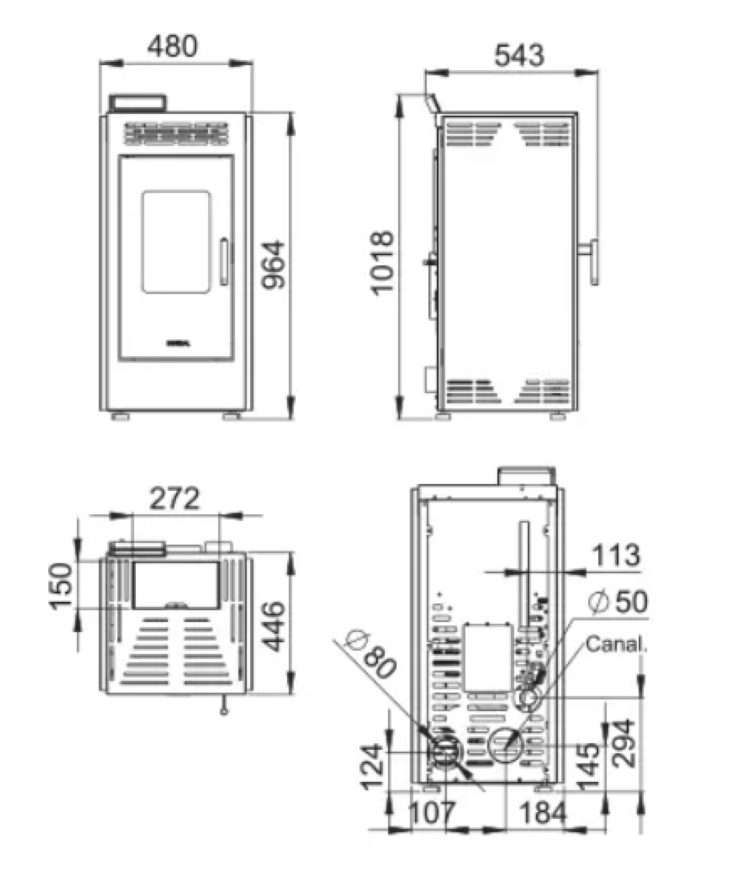 Bricosol Estufa De Pellet Boreal 9 Kw Marron_3