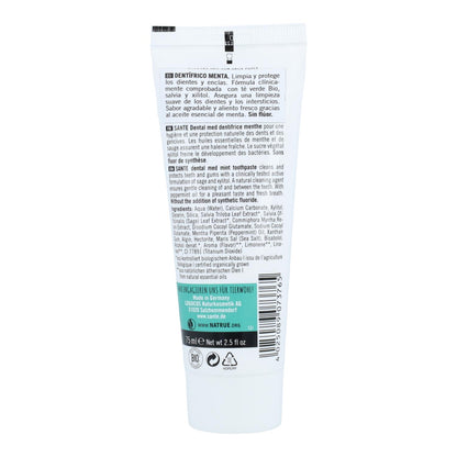 Pasta de dentes de menta sem flúor Sante 75 ml