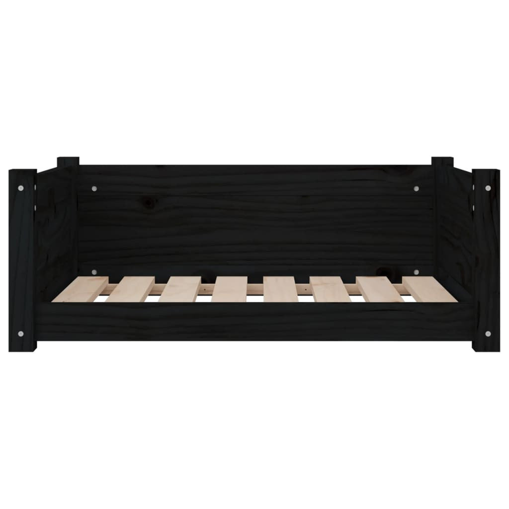 Vidaxl Cama Para Perros Madera Maciza De Pino Negro 75,5x55,5x28 Cm_4