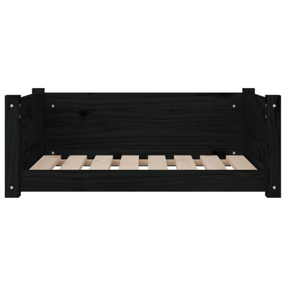 Vidaxl Cama Para Perros Madera Maciza De Pino Negro 75,5x55,5x28 Cm_4