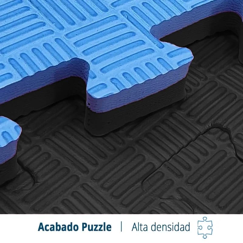 Artatami® Tatami Puzzle 1x1x20 mm Negro - Azul【1 Unidad】Gimnasios - Fitness - Pilates - Yoga_5