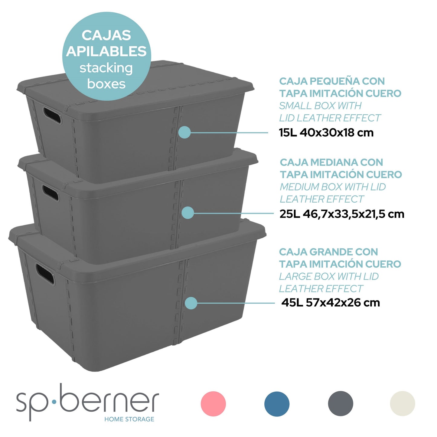 Life Story Caja Almacenaje Con Tapa Large 45l Gris Anthracite_2