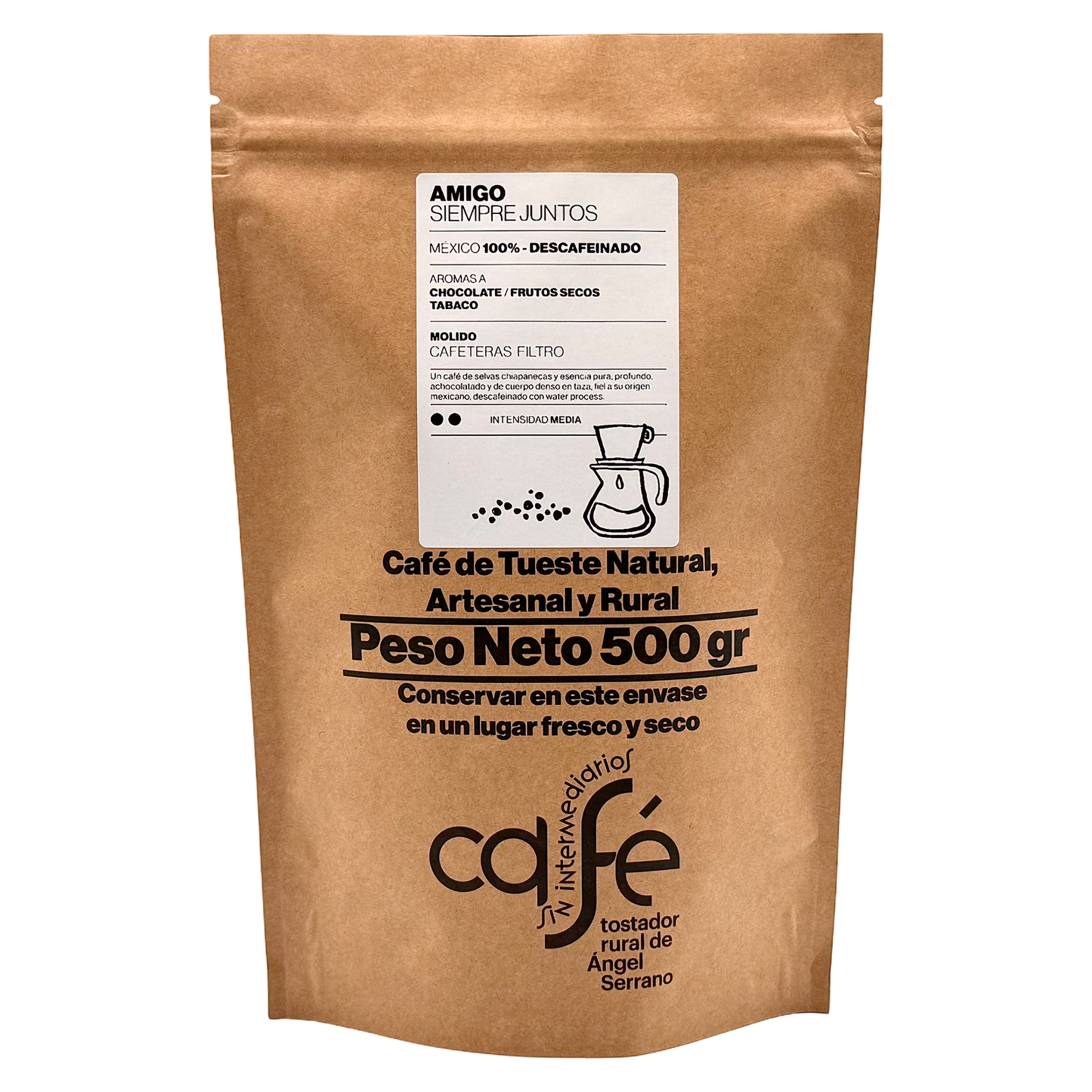 Cafe Sin Intermediarios Café Descafeinado Amigo Molido Filtro 500 G_0