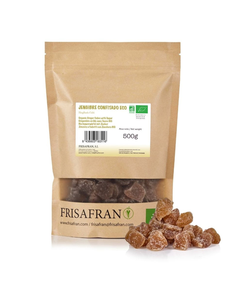 Jengibre En Dados Con Azúcar Eco | Calidad | Frisafran 200 G_1