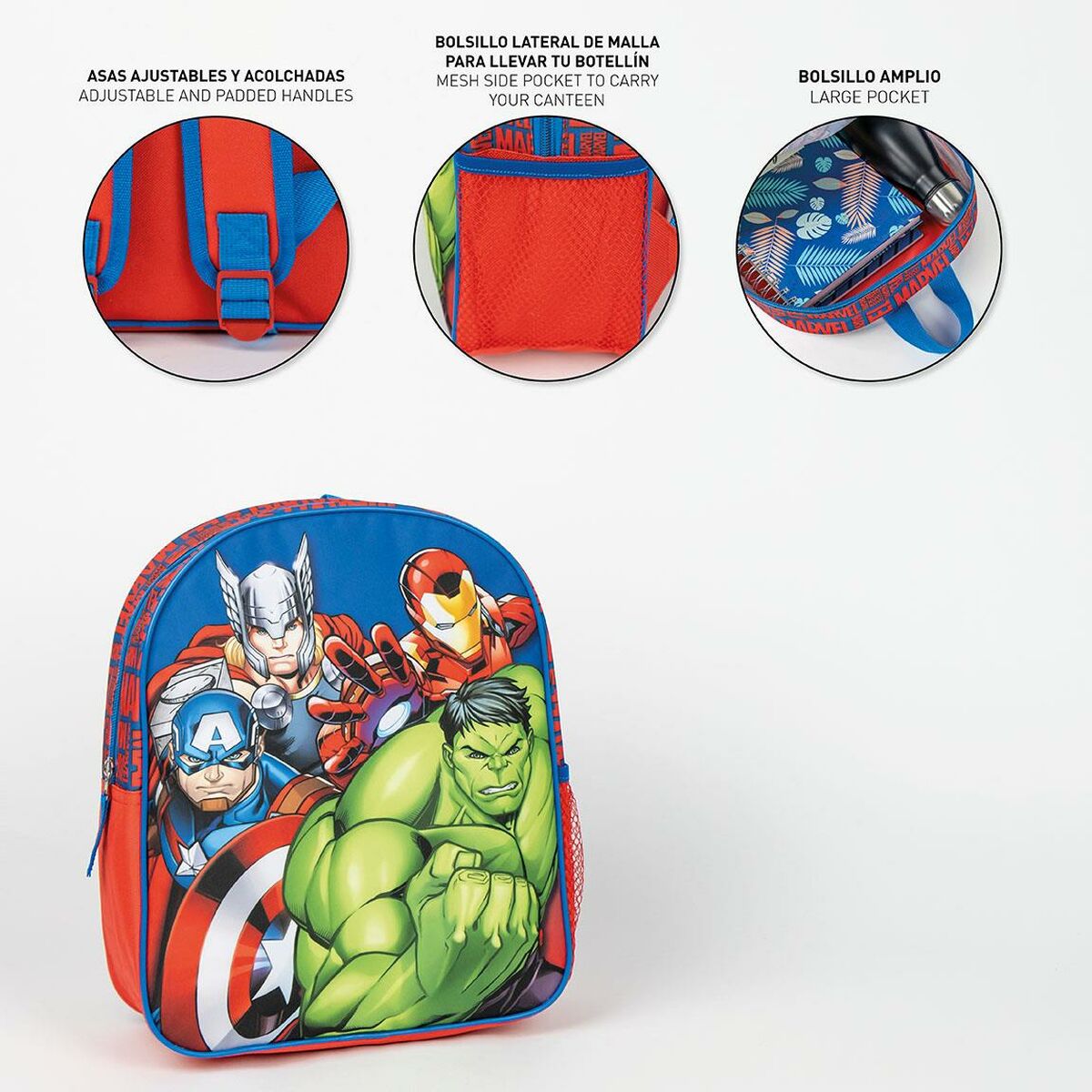 Mochila Escolar The Avengers Azul 25 X 20 X 30 Cm / Vetonek_0