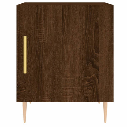 Mesita De Noche Madera De Ingeniería Marrón Roble 40x40x50 Cm_4