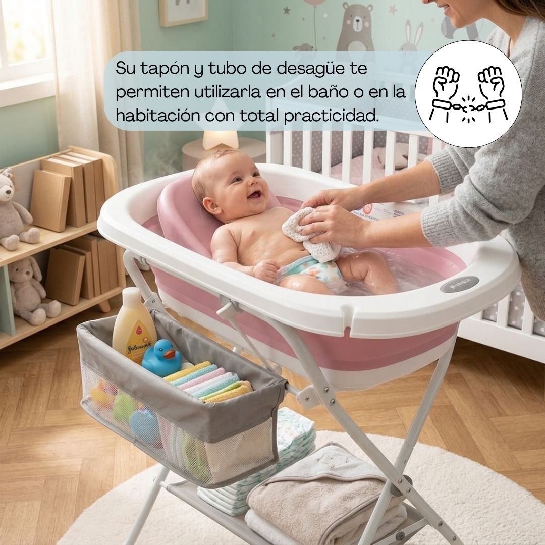 Bathby Bañera Plegable Para Bebé Con Soporte De Patas Antideslizantes (rosa)_2
